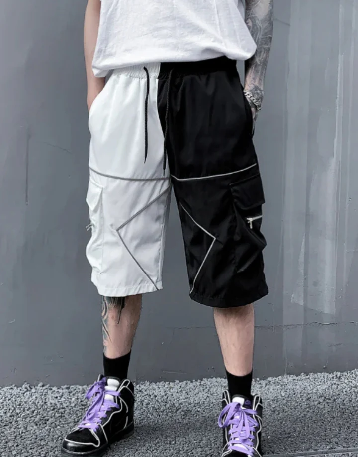 Black and White Cargo Shorts - Image 5