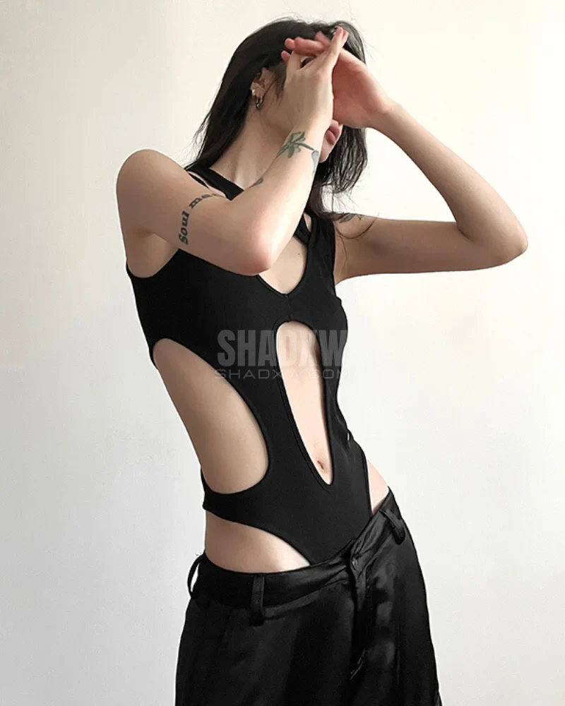 Black Cut Out Bodysuit - Image 4