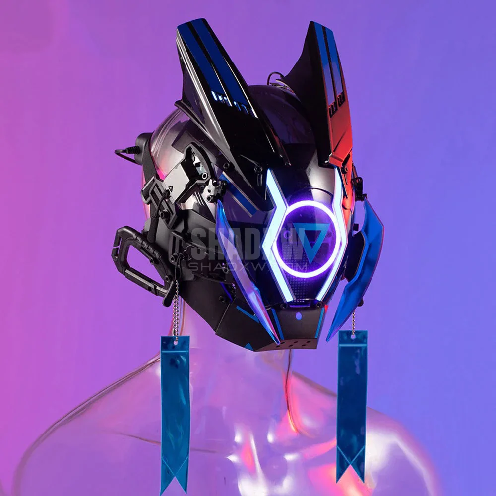 Blue Cyberpunk Helmet - Image 2