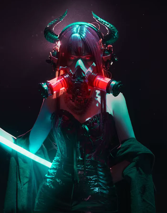Cyberpunk Gas Mask Tubes - Image 3