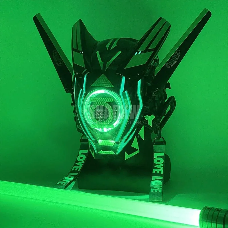 Green Cyberpunk Helmet - Image 2