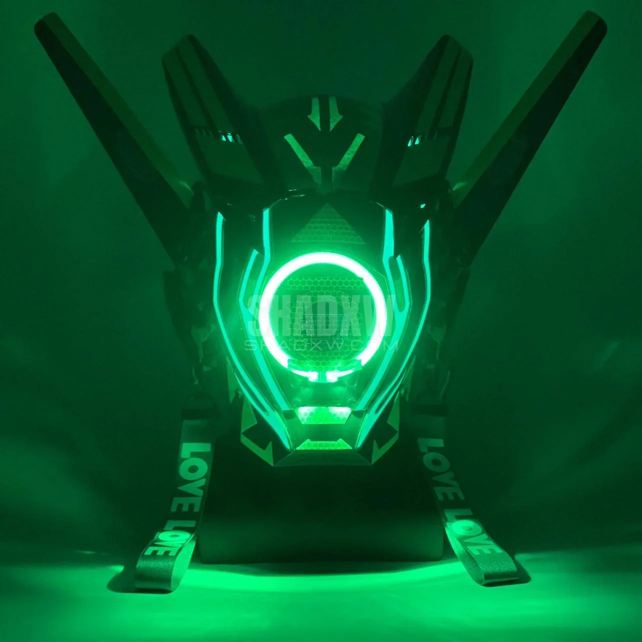 Green Cyberpunk Helmet - Image 3