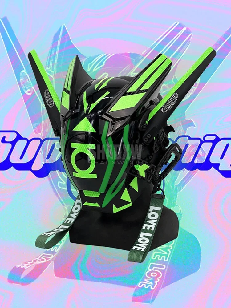 Green Cyberpunk Helmet - Image 5