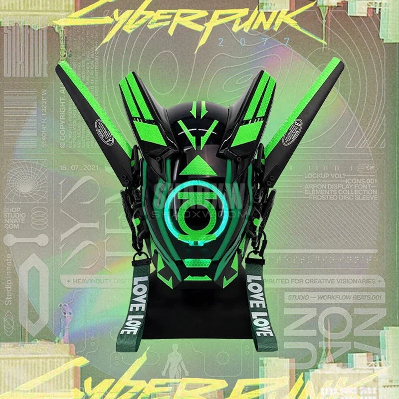 Green Cyberpunk Helmet - Image 6