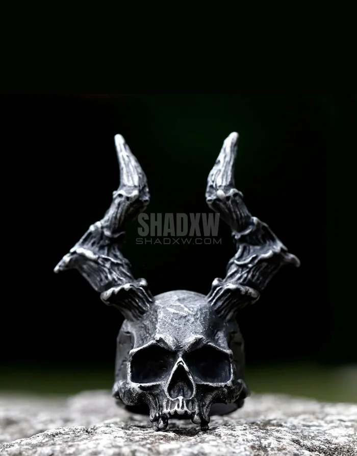 Horned Skull Ring - Image 6