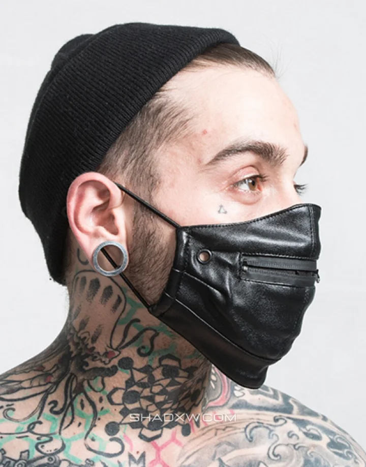 Leather Mask with Zipper Mouth - Image 4