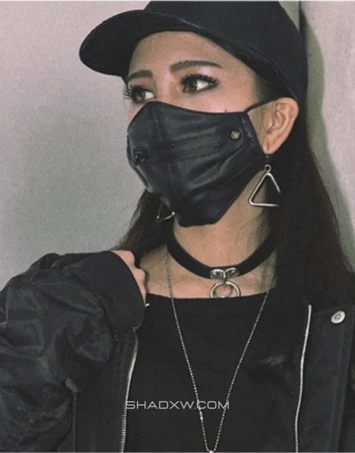 Leather Mask with Zipper Mouth - Image 7