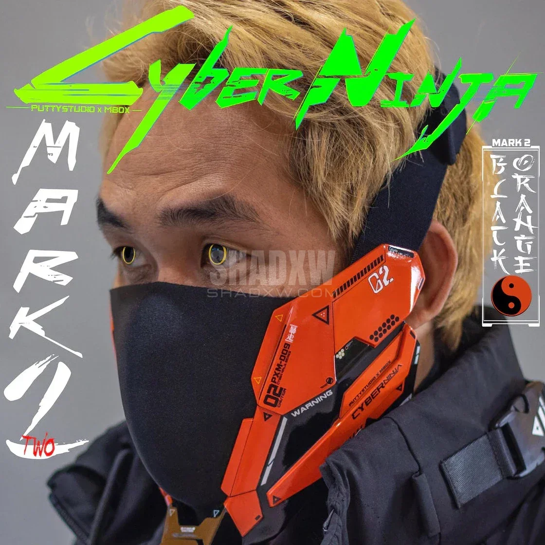 Orange Cyberpunk Mask Ninja - Image 2