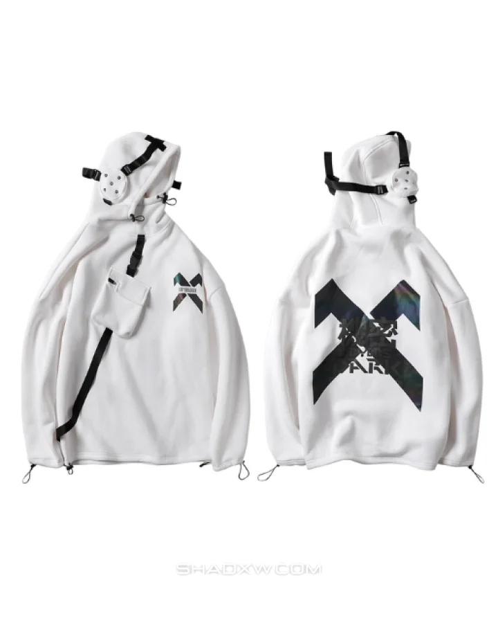 White Techwear Hoodie - Image 11