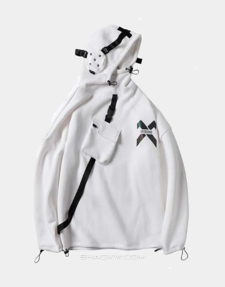 White Techwear Hoodie - Image 2