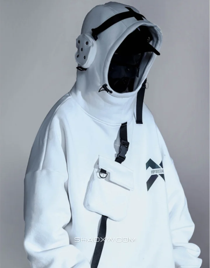 White Techwear Hoodie - Image 3