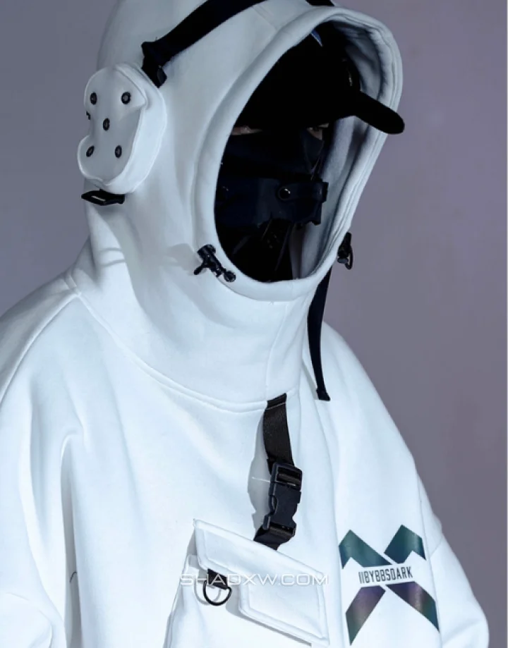 White Techwear Hoodie - Image 4