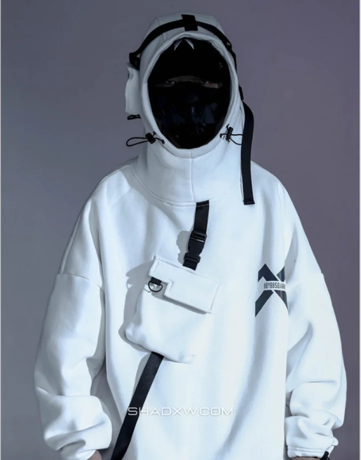 White Techwear Hoodie - Image 5