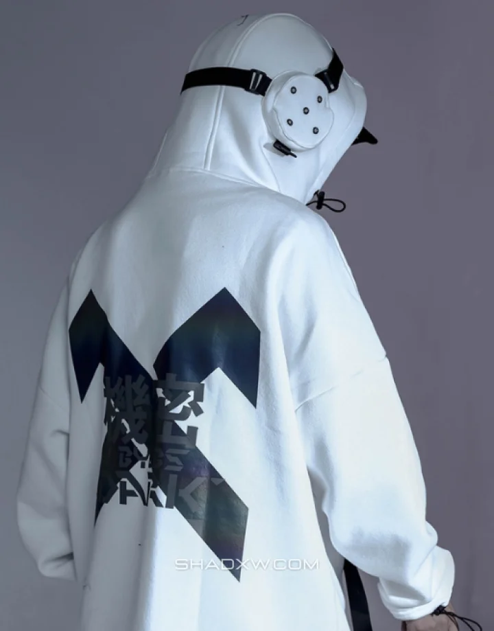 White Techwear Hoodie - Image 6