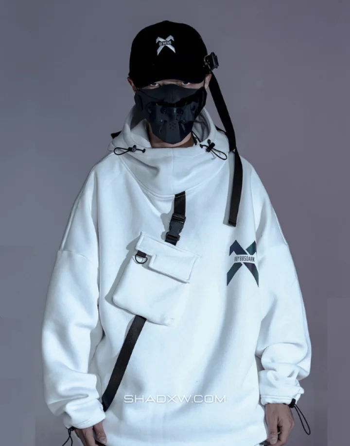 White Techwear Hoodie - Image 7