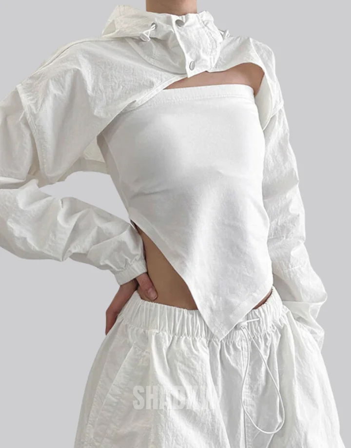 White Turtleneck Crop Top - Image 7