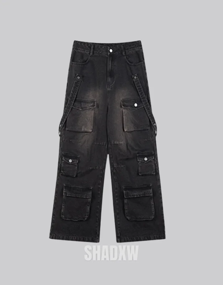 Wide Leg Cargo Jeans - Image 2