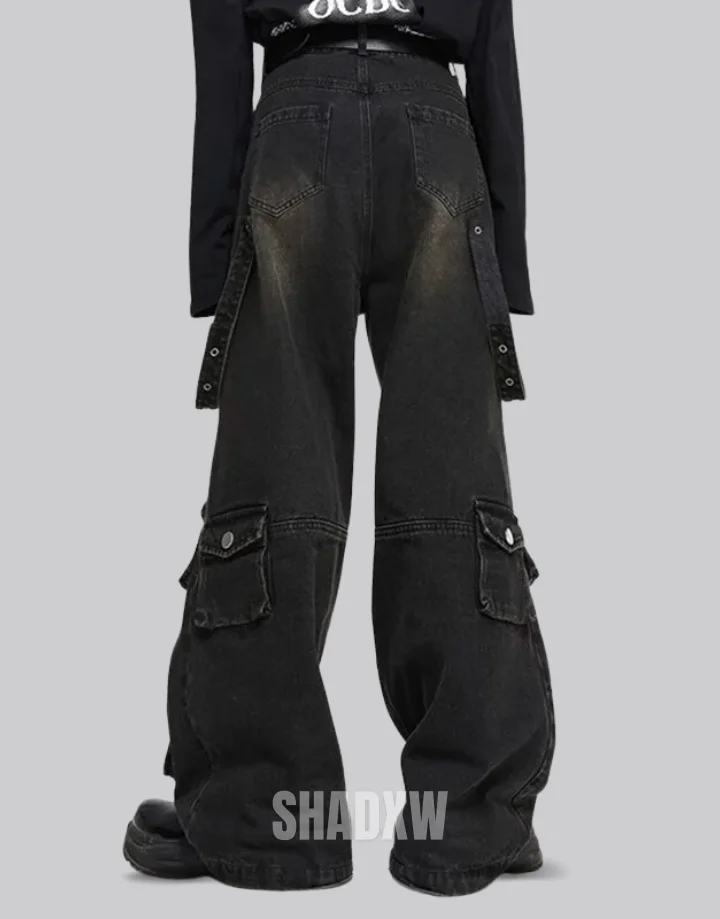 Wide Leg Cargo Jeans - Image 3