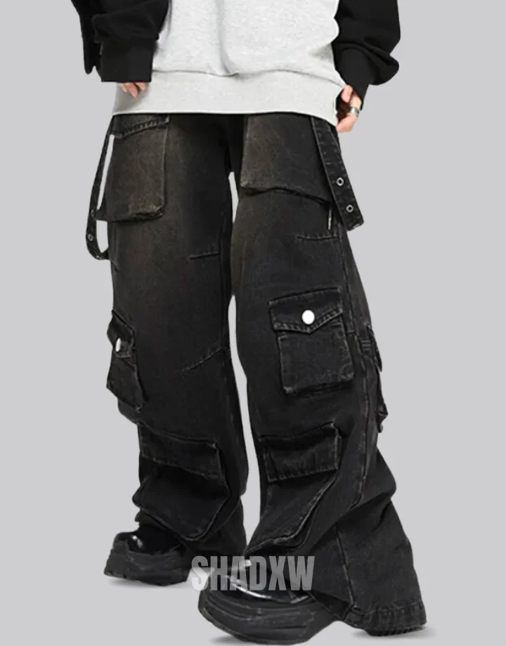 Wide Leg Cargo Jeans - Image 4