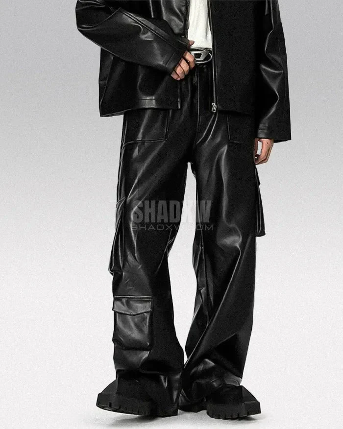 Y2K Pants Black PU Leather - Image 10