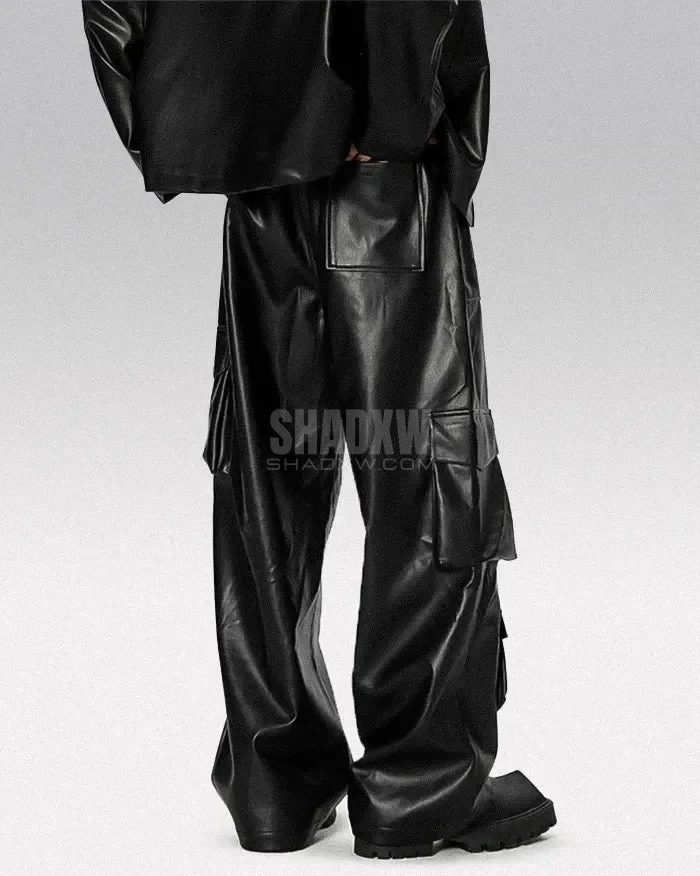 Y2K Pants Black PU Leather - Image 2