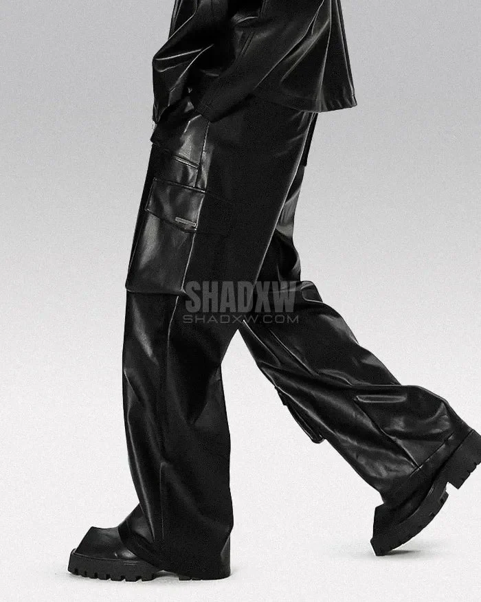 Y2K Pants Black PU Leather - Image 3
