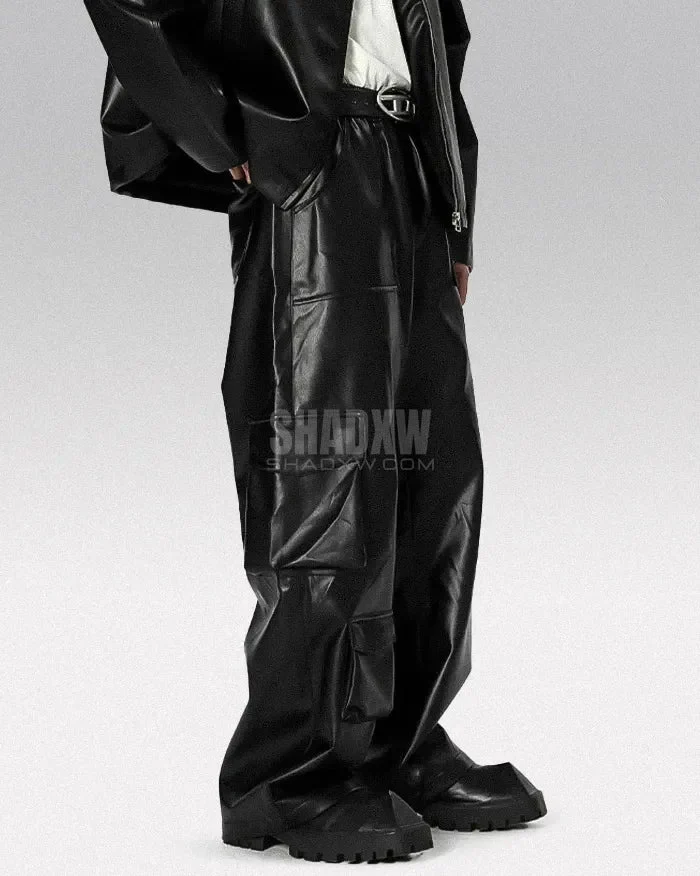Y2K Pants Black PU Leather - Image 5