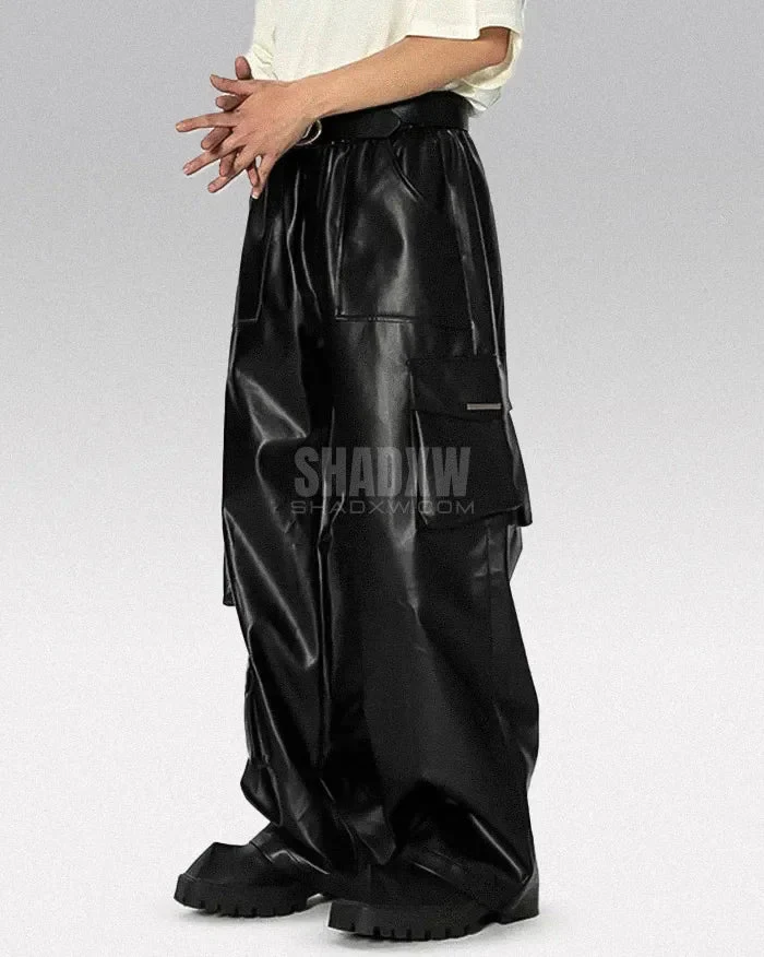 Y2K Pants Black PU Leather - Image 6