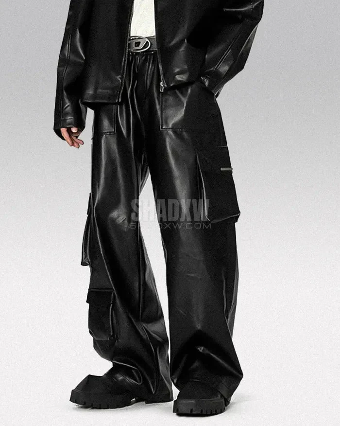 Y2K Pants Black PU Leather - Image 7