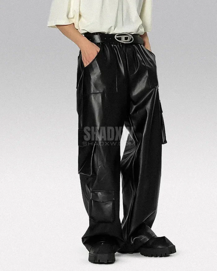 Y2K Pants Black PU Leather - Image 8