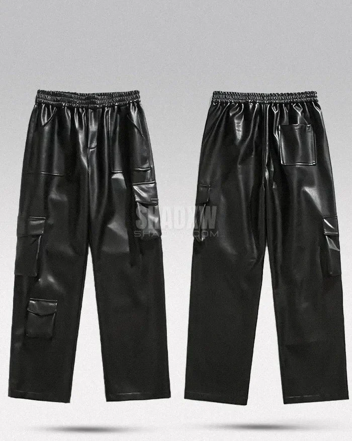 Y2K Pants Black PU Leather - Image 9