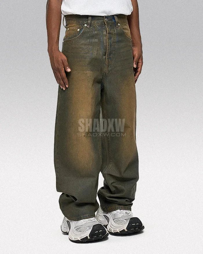 Y2K Wax Coated Jeans - Image 3